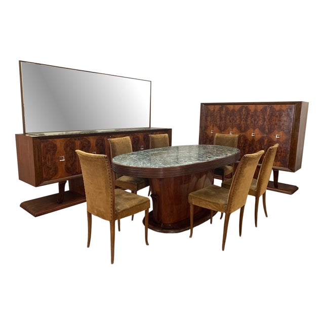 Vintage Dining Set, 1940, Set of 10 For Sale