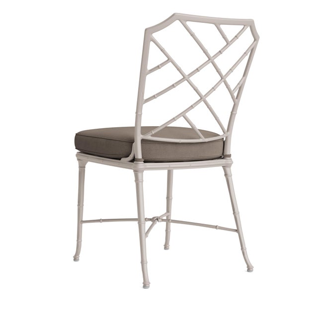 Not Yet Made - Made To Order Brown Jordan Calcutta Side Chair, Dove frame with Fusion Taupe fabric For Sale - Image 5 of 11