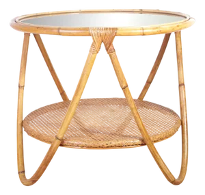 Mid-Century Rattan Coffee Table by Alan Fuchs for Uluv, 1960s