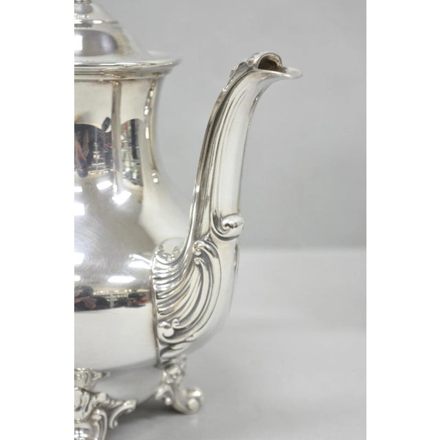 Metal Vintage Reed & Barton Regent 5600 Silver Plated Tea Coffee Service - 4 Pc Set For Sale - Image 7 of 15