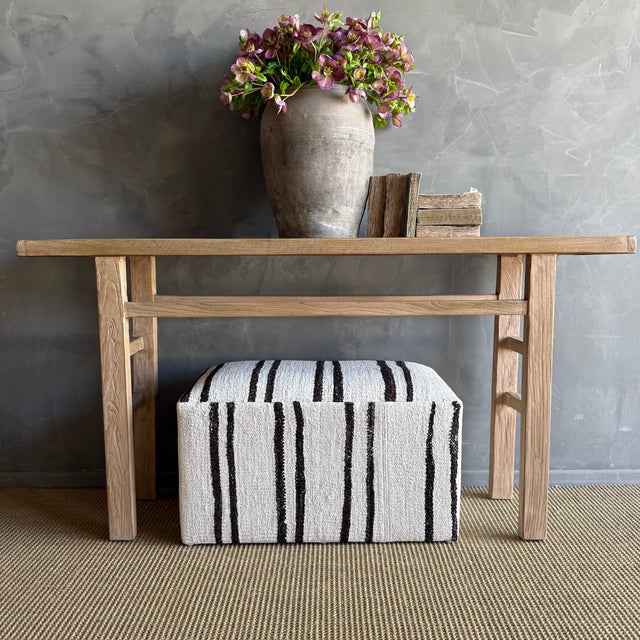 31″ x 15″ x 18″h This ottoman made from a vintage Turkish rug brings warmth, texture, and soul into your home. Made using...