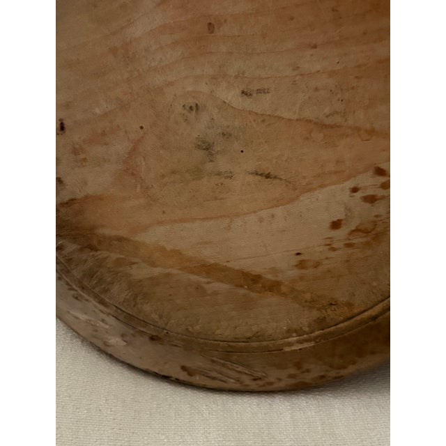 1920s Round English Bread Board W/Carving and Design For Sale - Image 5 of 6