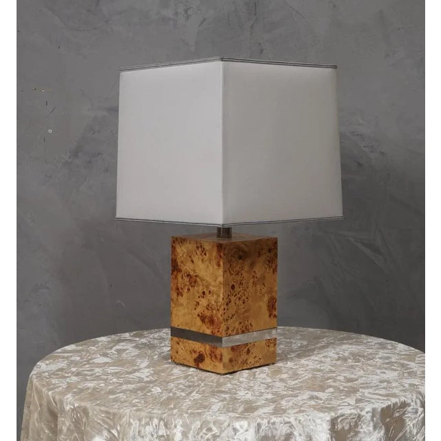 Wood Maple Wood Table Lamp by Tommaso Barbi, 1980s For Sale - Image 7 of 9