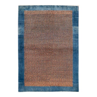 Modern Persian Gabbeh Handmade Multi-Color Geometric Wool Rug For Sale