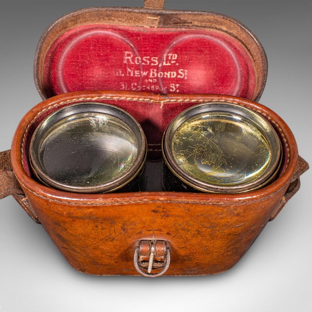 Pair of Antique Opera Glasses, English, Leather, Brass, Binoculars, Ross London For Sale - Image 11 of 12