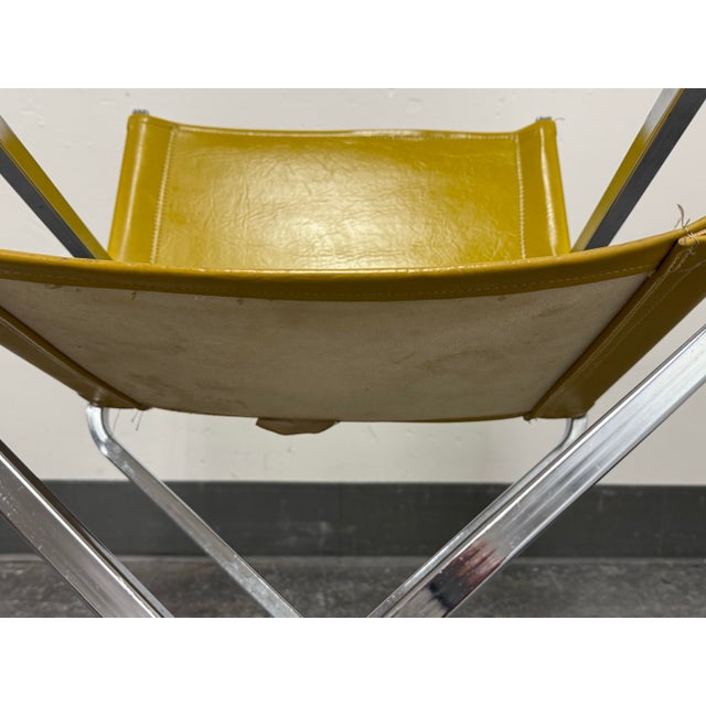 Director Style Yellow Armchair, Vintage For Sale - Image 11 of 12