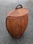 Wood Vintage Pencil Reed Rattan Oval Lidded Basket, Coastal Organic Modern Floor Hamper For Sale - Image 7 of 11