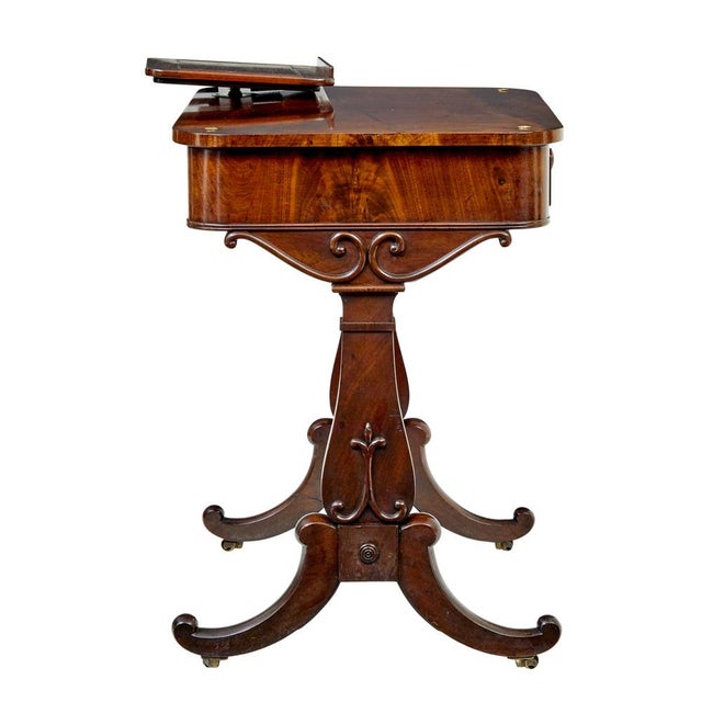 Antique Writing Table with Folio Stand, 1860 For Sale - Image 6 of 11