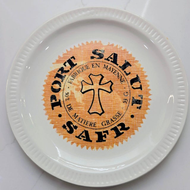 Vintage French Faïence De St. Amand “Fromages De France” Cheese Plates, Set of 6 For Sale - Image 9 of 17