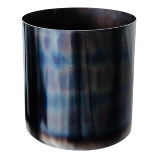 Loto Medium Planter in Burned Steel by Form & Eisen For Sale