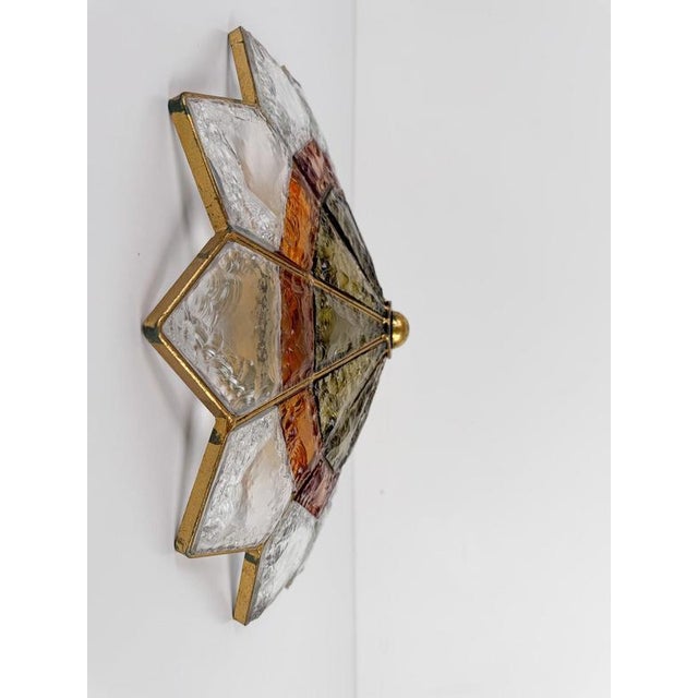 Vintage Hammered Glass and Wrought Iron Wall Lights by Longobard, 1970s, Set of 2 For Sale - Image 16 of 18