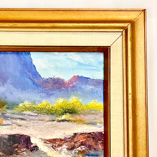 Vintage Hime is pleased to present this stunning original oil painting by Mark Forbes. It’s titled “Desert Scene” and was...