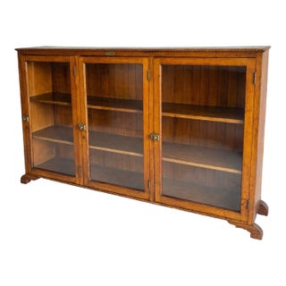 Early 20th-Century Glass-Front Oak Libby, McNeill & Libby Display Cabinet For Sale