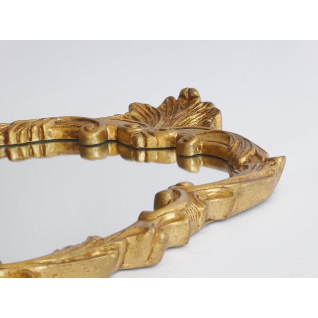 1960s Small Baroque Style Gilded Wall Mirror, 1960s For Sale - Image 5 of 9