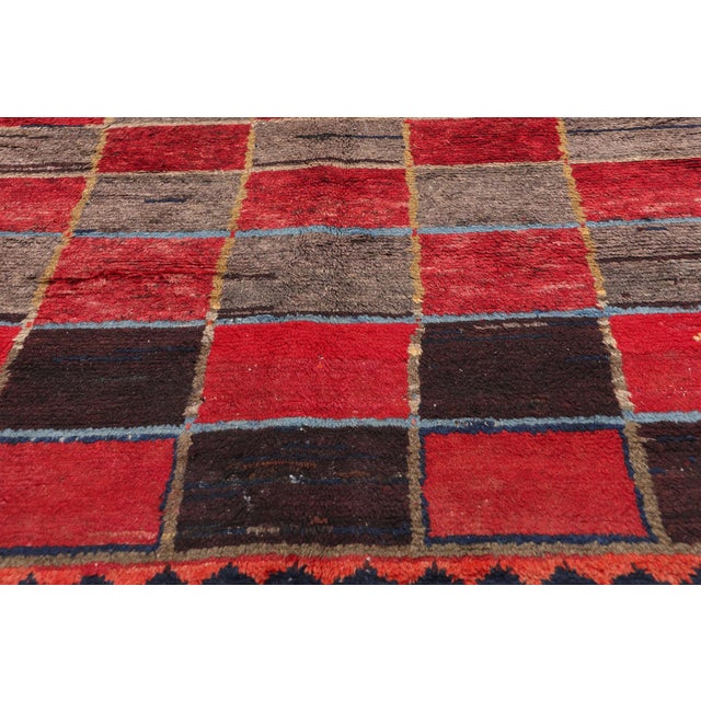 Mid 20th Century Vintage Persian Lori Checkerboard Rug - 05'04 X 09'01 For Sale - Image 5 of 9