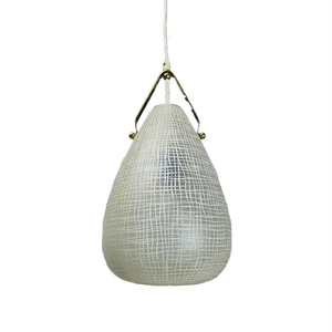 Mid-Century Italian Brass and Glass Drop Pendant Lamp, 1950s