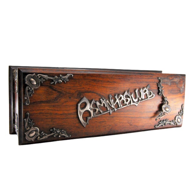 Wooden Glove Box with Silver Applications and My Gloves Engraving For Sale - Image 10 of 10