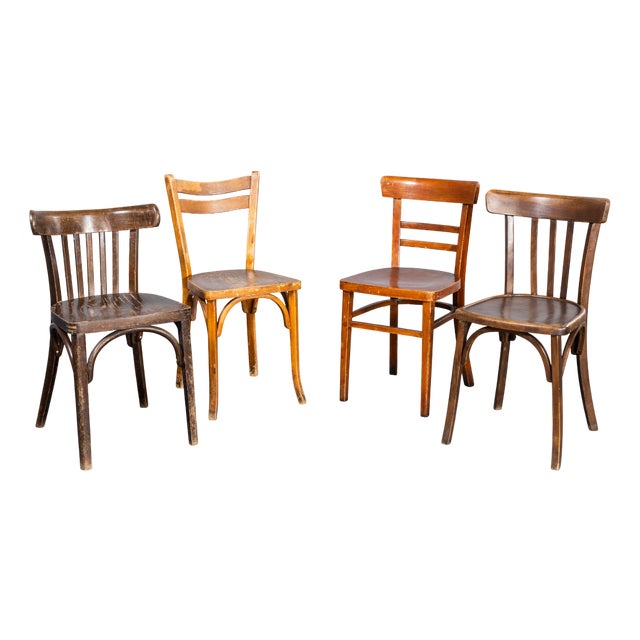 Vintage Bentwood Pub Dining Chairs, 1950s, Set of 4 For Sale