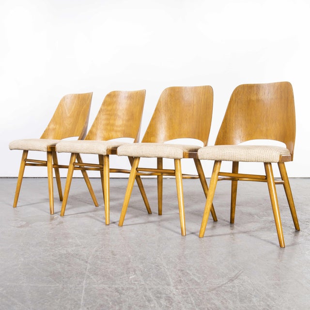 1950s Upholstered Dining Chairs by Radomir Hoffman for Thon, 1950s, Set of 4 For Sale - Image 5 of 11