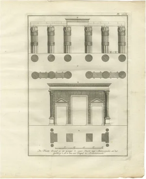 Pococke, Temple Portico and Columns at Antinoöpolis Architectural, 1776, Engraving