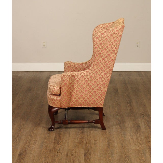 Hickory Chair Queen Anne Style Mahogany Wingback Armchair For Sale - Image 16 of 18