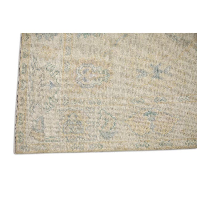 Turkish Turkish Oushak Hand Knotted Wool Oriental Rug 4' X 5'9" For Sale - Image 3 of 5