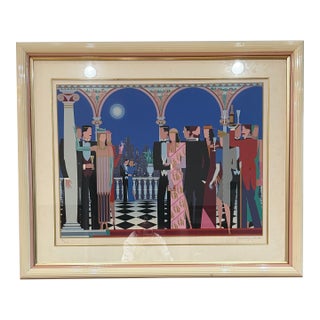 Giancarlo Impiglia “The Grand Party” 1986 Signed & Numbered 92/225 Art Deco Serigraph For Sale