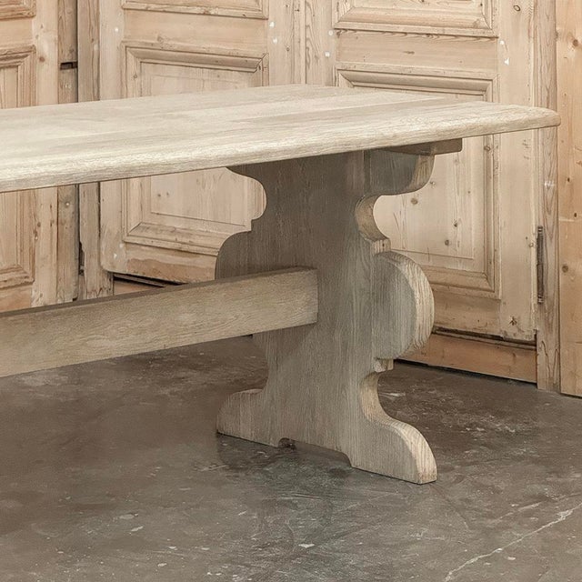 Rustic Country French Solid Stripped Oak Dining Table For Sale - Image 11 of 18