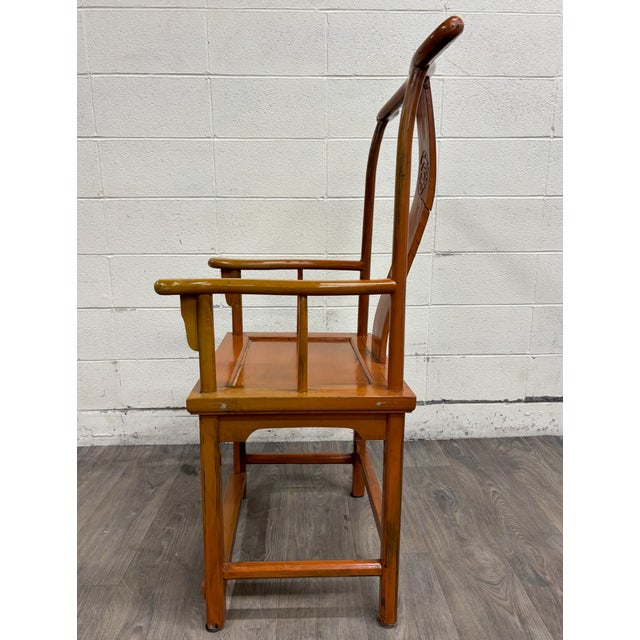 Antique Chinese Ming Style Horseshoe Back Armchair For Sale - Image 10 of 12