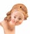Head of young girl realized in polychrome ceramic with glass eyes. Neaples, 18th Century. Very good condition.