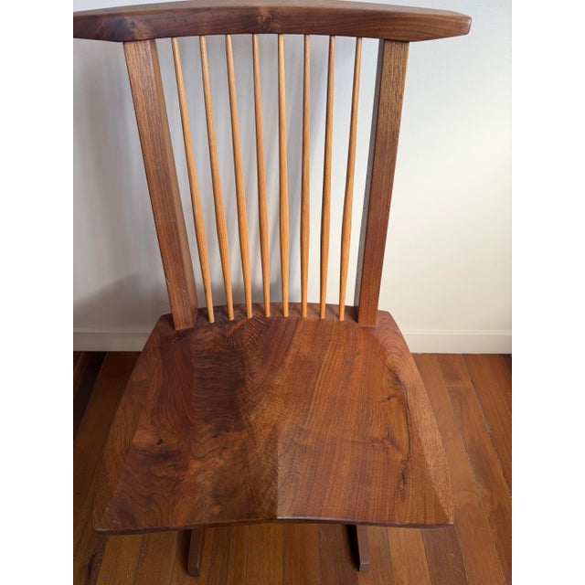 2000 Nakashima Woodworkers Conoid Chair in Figured Black Walnut & Hickory, Signed/Inscribed For Sale In San Francisco - Image 6 of 7