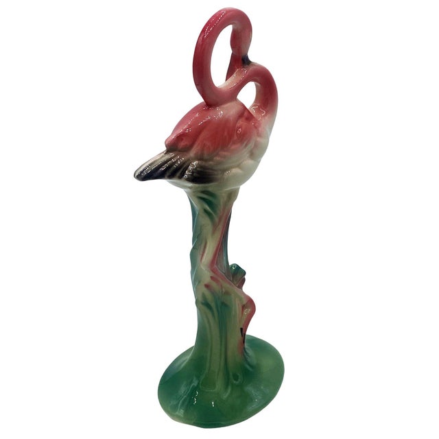 1940s Mid-Century Pink Flamingo Ceramic Tabletop Statue Set by Brad Kealer, 2 Pieces For Sale - Image 12 of 18
