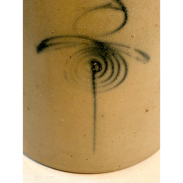 American Early Red Wing Pottery 3 Gallon Stoneware Crock Bee Sting Salt-Glaze Design and Applied Handles For Sale - Image 3 of 14
