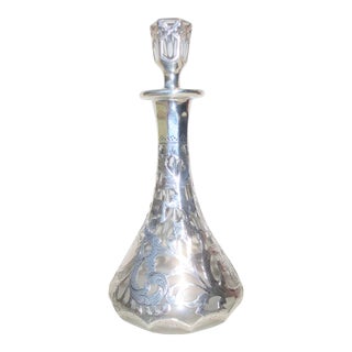 Antique Beaux Arts Sterling Silver Overlay Perfume Bottle Circa 1900 For Sale