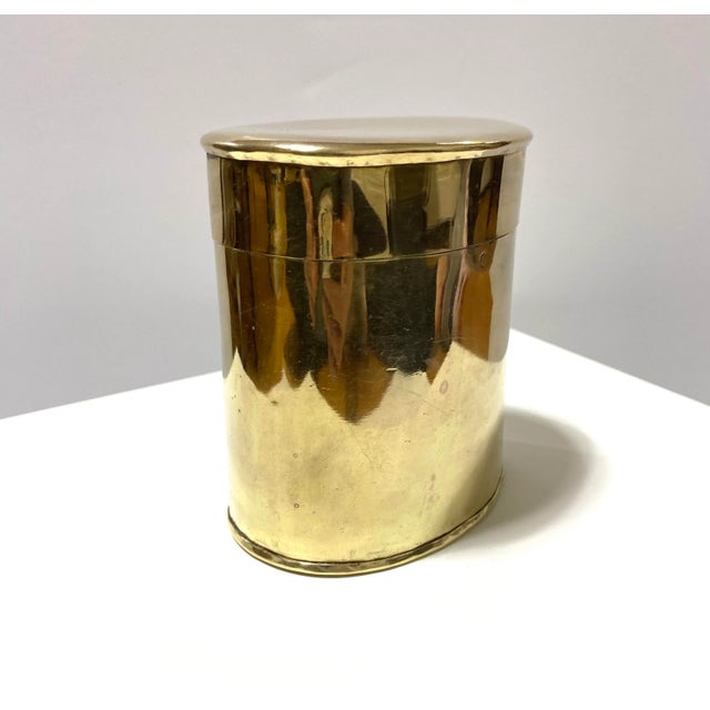 1960s Brass Tobacco Jar – Vintage Lidded Brass Container For Sale - Image 4 of 8