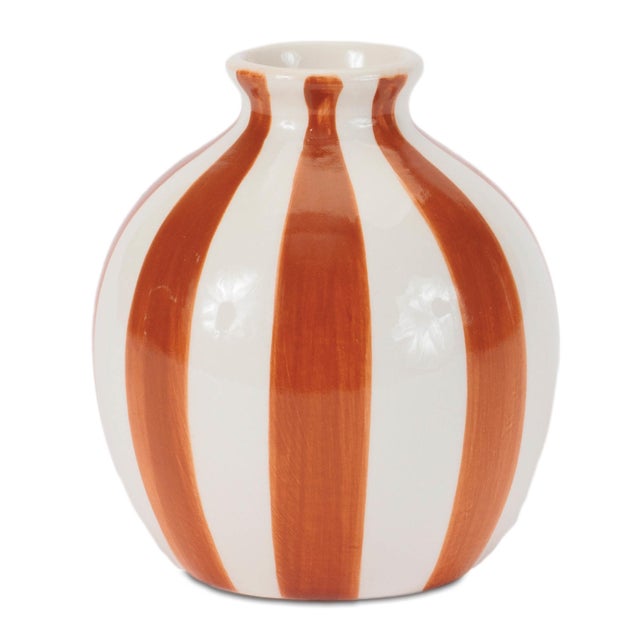Traditional Striped Mini Bud Vase (Set of 4) For Sale - Image 3 of 4
