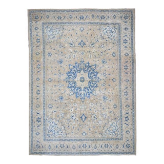 1970s Vintage Persian Handmade Wool Cotton Area Rug For Sale