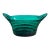 French Art Deco Teal Blue-Green Cut Glass Centerpiece Bowl, Circa 1920's For Sale