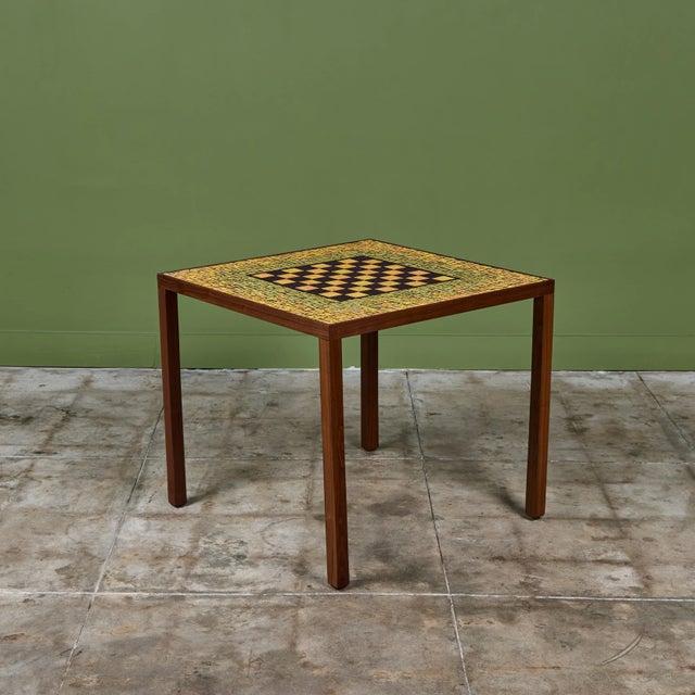 Brown Ceramic Tile Chess Table in the Style of Gordon & Jane Martz For Sale - Image 8 of 18
