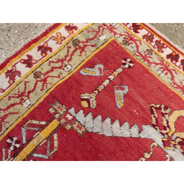 Galerie Shabab Collection Early 20th Century Turkish Ghiordes Throw Rug For Sale - Image 4 of 6
