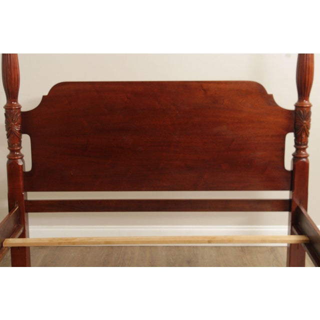 Lexington Queen Size Carved Mahogany Poster Bed For Sale - Image 9 of 18