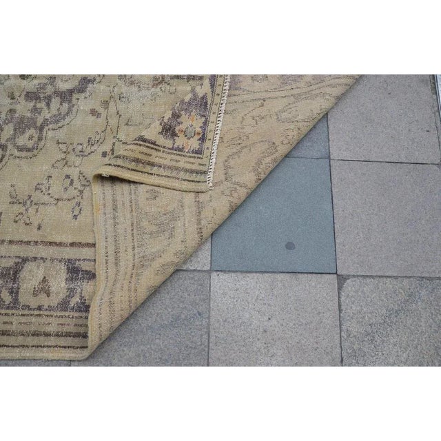 Turkish handmade Rugs. Beige Rug. SUN Faded rug Original Vintage Oushak Rug with perfect condition and color . Size is;...