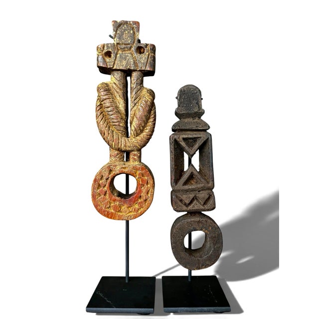 A striking set of hand-carved ghurra from the midlands of Nepal. Beautifully carved, these objects were used as implements...