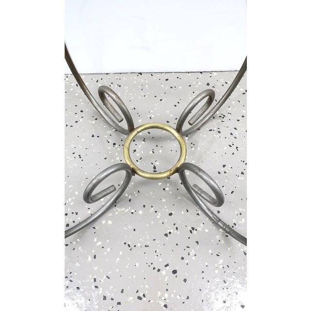 Brass Metal and Glass Round Side Table, Circa Late-20th Century For Sale - Image 12 of 13