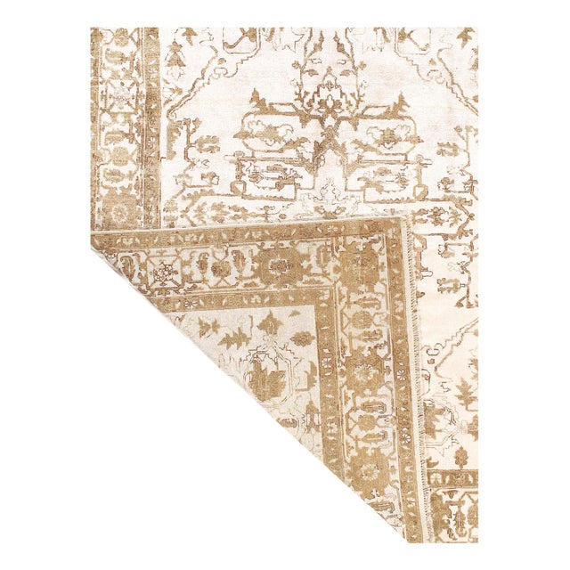 Ivory Fine Hand Knotted Serapi Design 8'7'' X 11'11'' For Sale - Image 4 of 7