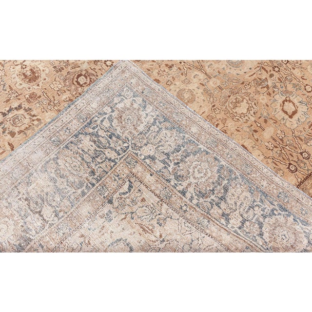 Authentic Early 20th Century Persian Tabriz Handmade Wool Carpet For Sale - Image 9 of 11
