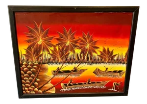 Vintage Tropical Landscape Painting