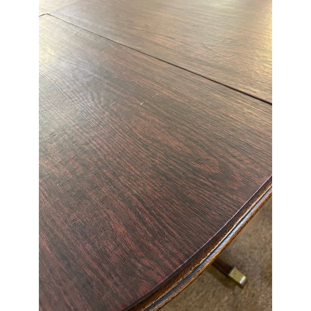 Pre 1850 Duncan Phyfe Style Double Pedestal Extension Dining Table For Sale - Image 6 of 12