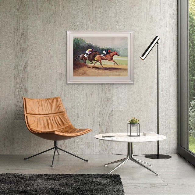 John Rattenbury Skeaping, A Tight Finish, 1970, Gouache & Watercolor, Framed For Sale - Image 10 of 18