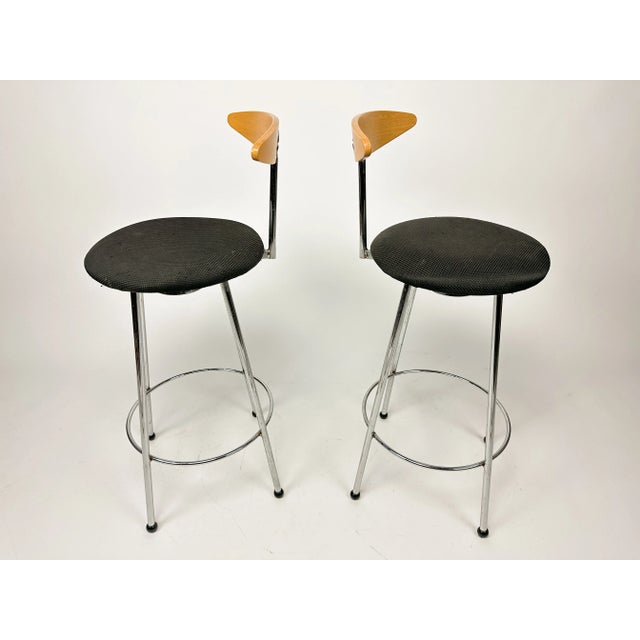 Postmodern Set of Vintage Effezeta Italian Chairs, 1980s For Sale - Image 3 of 11